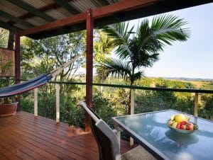 hammock and dining set on verandah